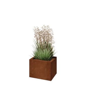 Corten steel planter - Rectangle - 40 x 30 x 30 cm - With bottom plate