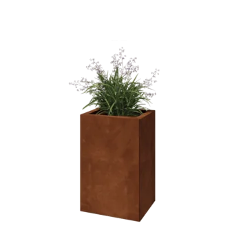 Corten steel planter - Rectangle - 40 x 30 x 60 cm - With bottom plate