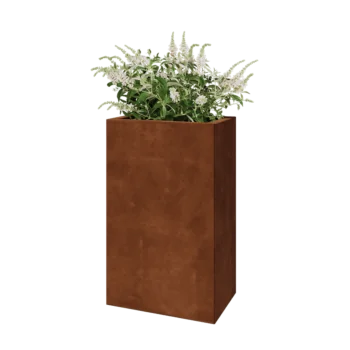 Corten steel planter - Rectangle - 50 x 30 x 80 cm - With bottom plate