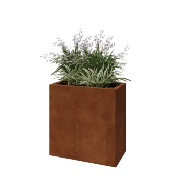 Corten steel planter - Rectangle - 60 x 30 x 60 cm - With bottom plate