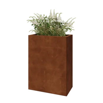 Corten steel planter - Rectangle - 60 x 30 x 80 cm - With bottom plate