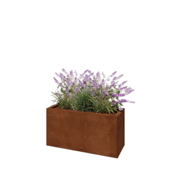 Corten steel planter - Rectangle - 80 x 30 x 40 cm - Without bottom plate