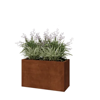 Corten steel planter - Rectangle - 100 x 40 x 60 cm - Without bottom plate