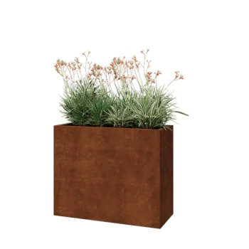 Corten steel planter - Rectangle - 100 x 40 x 80 cm - Without bottom plate