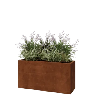Corten steel planter - Rectangle - 120 x 40 x 60 cm - Without bottom plate