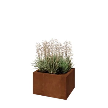 Corten steel planter - Rectangle - 50 x 40 x 30 cm - With bottom plate