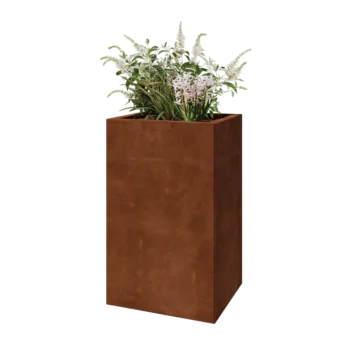Corten steel planter - Rectangle - 50 x 40 x 80 cm - With bottom plate