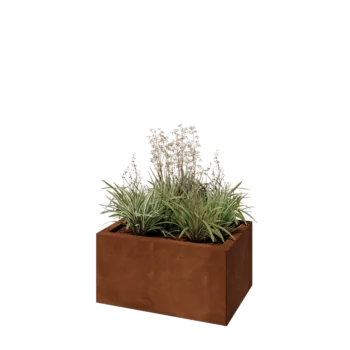 Corten steel planter - Rectangle - 60 x 40 x 30 cm - With bottom plate