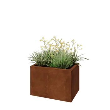 Corten steel planter - Rectangle - 60 x 40 x 40 cm - With bottom plate