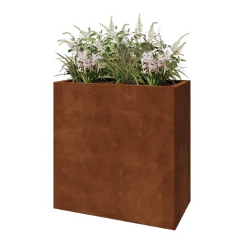 Corten steel planter - Rectangle - 80 x 40 x 80 cm - With bottom plate