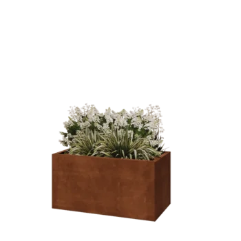 Corten steel planter - Rectangle - 100 x 50 x 50 cm - Without bottom plate