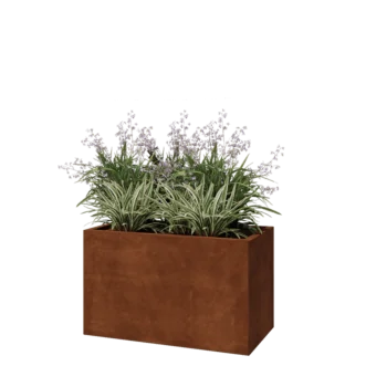 Corten steel planter - Rectangle - 100 x 50 x 60 cm - Without bottom plate
