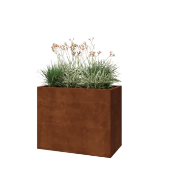 Corten steel planter - Rectangle - 100 x 50 x 80 cm - Without bottom plate