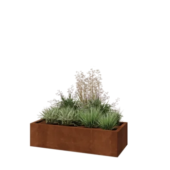 Corten steel planter - Rectangle - 120 x 50 x 30 cm - Without bottom plate