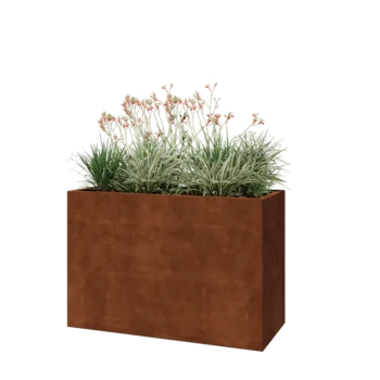 Corten steel planter - Rectangle - 120 x 50 x 80 cm - Without bottom plate