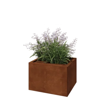 Corten steel planter - Rectangle - 60 x 50 x 40 cm - With bottom plate