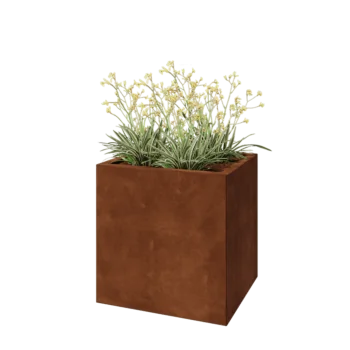 Corten steel planter - Rectangle - 60 x 50 x 60 cm - With bottom plate