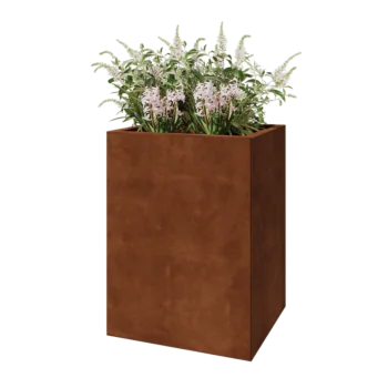 Corten steel planter - Rectangle - 60 x 50 x 80 cm - Without bottom plate