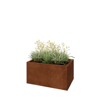 Corten steel planter - Rectangle - 80 x 50 x 40 cm - Without bottom plate
