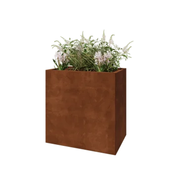 Corten steel planter - Rectangle - 80 x 50 x 80 cm - Without bottom plate