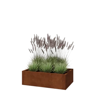 Corten steel planter - Rectangle - 100 x 60 x 30 cm - Without bottom plate