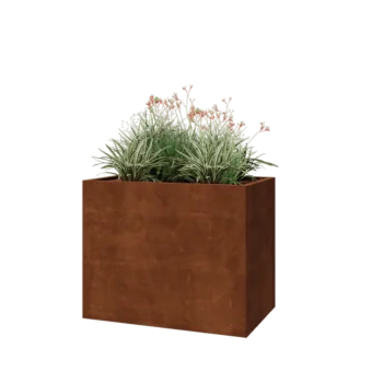 Corten steel planter - Rectangle - 100 x 60 x 80 cm - With bottom plate