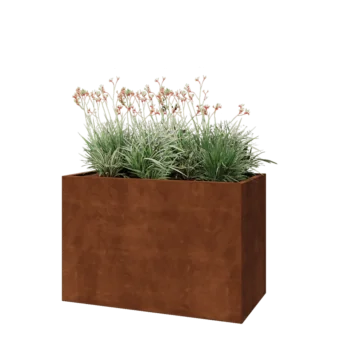 Corten steel planter - Rectangle - 120 x 60 x 80 cm - With bottom plate