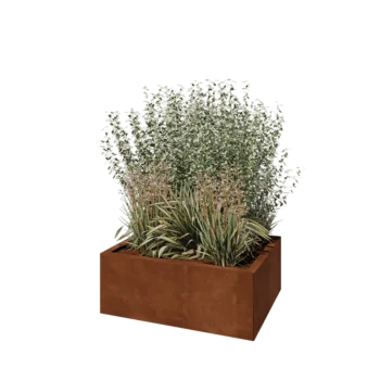 Corten steel planter - Rectangle - 80 x 60 x 30 cm - Without bottom plate