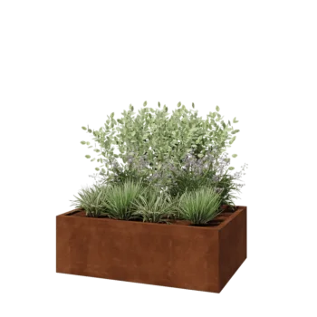 Corten steel planter - Rectangle - 120 x 80 x 40 cm - With bottom plate
