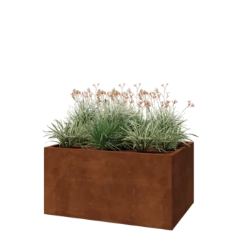 Corten steel planter - Rectangle - 120 x 80 x 60 cm - With bottom plate