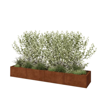 Corten steel planter XXL - Rectangle - 320 x 60 x 40 cm - Without bottom plate