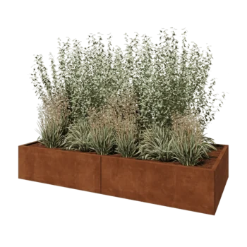 Corten steel planter XXL - Rectangle - 240 x 100 x 40 cm - Without bottom plate