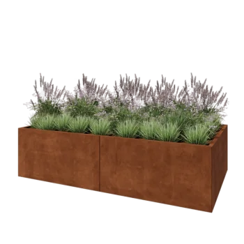 Corten steel planter XXL - Rectangle - 240 x 120 x 60 cm - Without bottom plate
