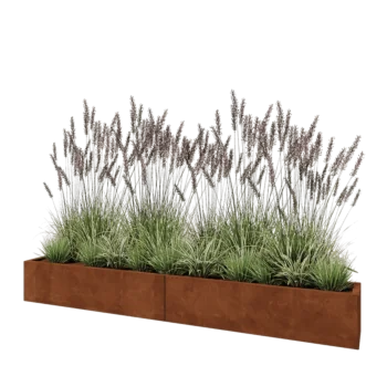 Corten steel planter XXL - Rectangle - 240 x 30 x 30 cm - Without bottom plate