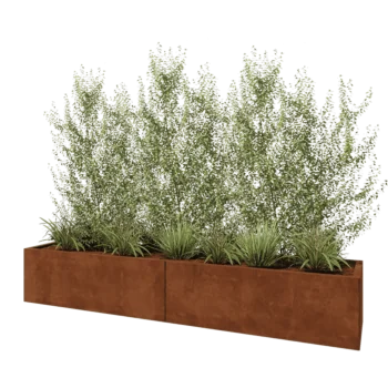 Corten steel planter XXL - Rectangle - 240 x 50 x 40 cm - Without bottom plate