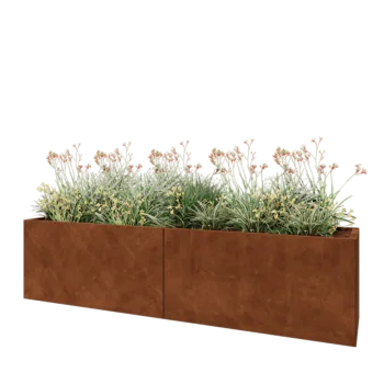 Corten steel planter XXL - Rectangle - 240 x 50 x 60 cm - Without bottom plate