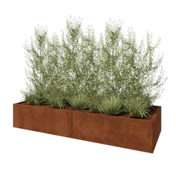 Corten steel planter XXL - Rectangle - 240 x 80 x 40 cm - Without bottom plate