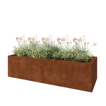 Corten steel planter XXL - Rectangle - 240 x 80 x 60 cm - Without bottom plate