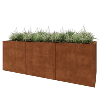 Corten steel planter XXL - Rectangle - 300 x 100 x 100 cm - Without bottom plate