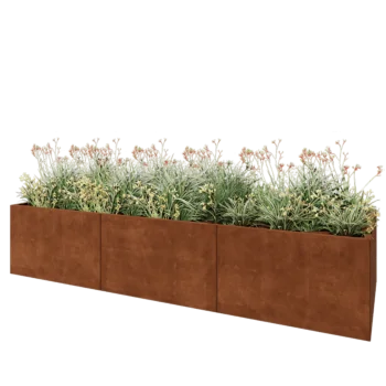 Corten steel planter XXL - Rectangle - 300 x 100 x 60 cm - Without bottom plate