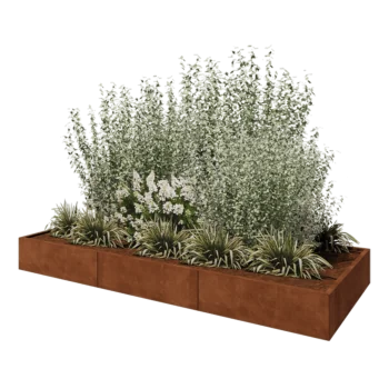 Corten steel planter XXL - Rectangle - 300 x 120 x 30 cm - Without bottom plate