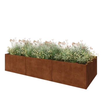 Corten steel planter XXL - Rectangle - 300 x 120 x 60 cm - Without bottom plate