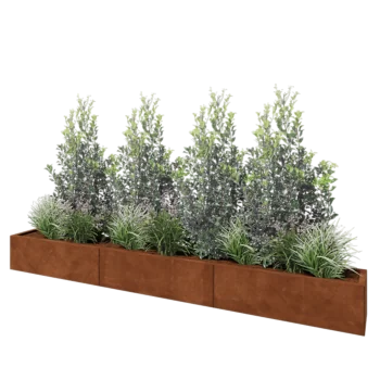 Corten steel planter XXL - Rectangle - 300 x 30 x 30 cm - Without bottom plate