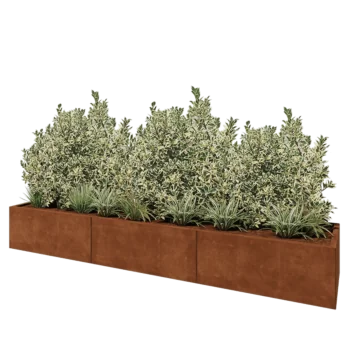 Corten steel planter XXL - Rectangle - 300 x 60 x 40 cm - Without bottom plate