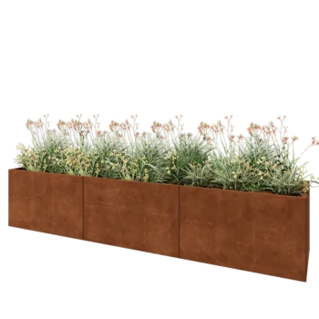 Corten steel planter XXL - Rectangle - 300 x 60 x 60 cm - Without bottom plate