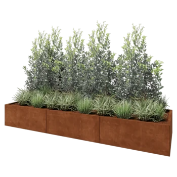 Corten steel planter XXL - Rectangle - 300 x 80 x 40 cm - Without bottom plate