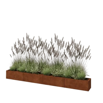 Corten steel planter XXL - Rectangle - 320 x 30 x 30 cm - Without bottom plate