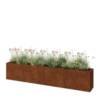 Corten steel planter XXL - Rectangle - 320 x 40 x 60 cm - Without bottom plate