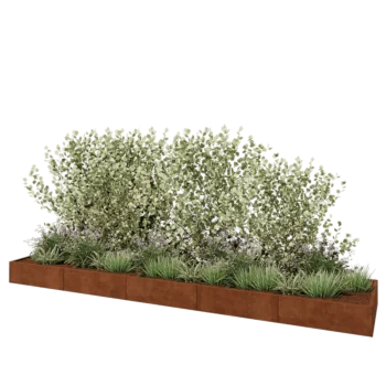 Corten steel planter XXL - Rectangle - 500 x 100 x 30 cm - Without bottom plate