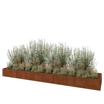 Corten steel planter XXL - Rectangle - 500 x 100 x 40 cm - Without bottom plate